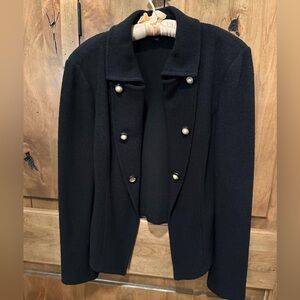 St. John Black Textured Knit